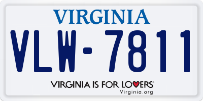 VA license plate VLW7811