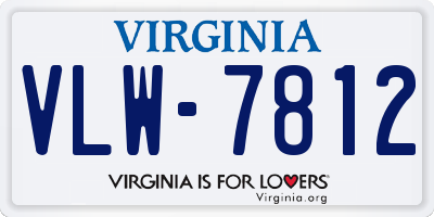 VA license plate VLW7812