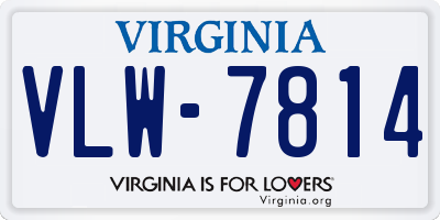 VA license plate VLW7814