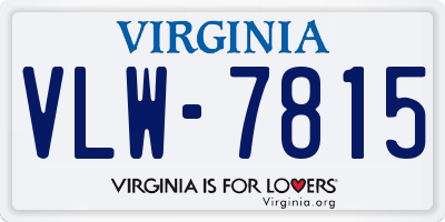 VA license plate VLW7815