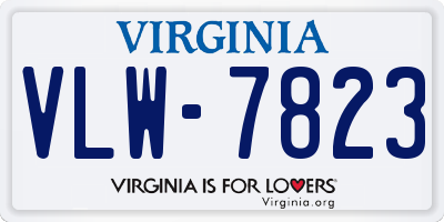 VA license plate VLW7823