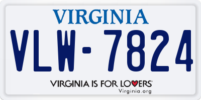 VA license plate VLW7824