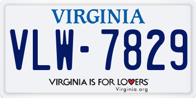 VA license plate VLW7829