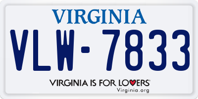 VA license plate VLW7833