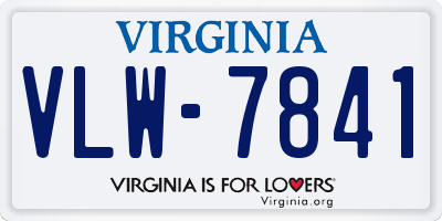 VA license plate VLW7841