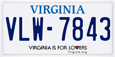 VA license plate VLW7843