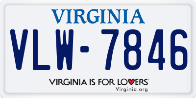 VA license plate VLW7846