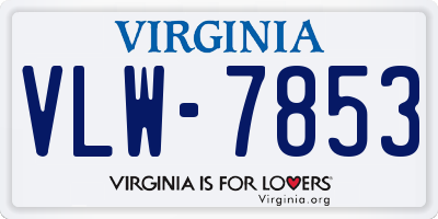 VA license plate VLW7853