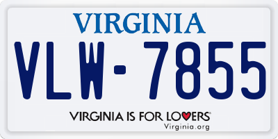 VA license plate VLW7855