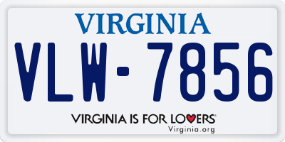 VA license plate VLW7856