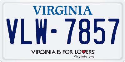 VA license plate VLW7857