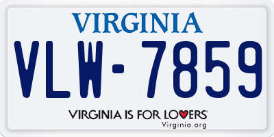 VA license plate VLW7859