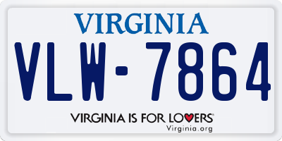 VA license plate VLW7864