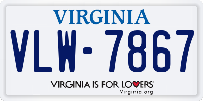 VA license plate VLW7867