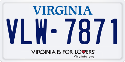 VA license plate VLW7871