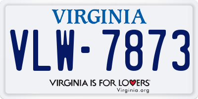 VA license plate VLW7873