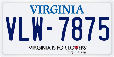 VA license plate VLW7875