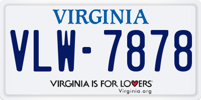 VA license plate VLW7878