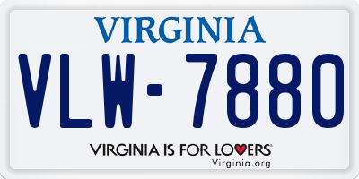 VA license plate VLW7880