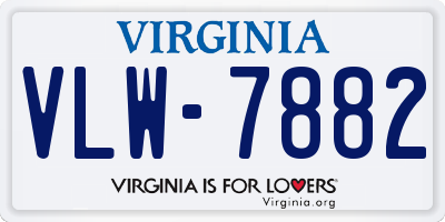 VA license plate VLW7882