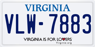 VA license plate VLW7883