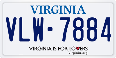 VA license plate VLW7884