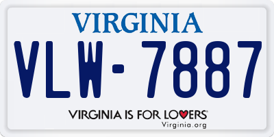 VA license plate VLW7887