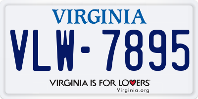 VA license plate VLW7895