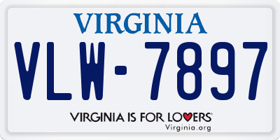 VA license plate VLW7897