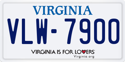 VA license plate VLW7900