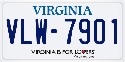 VA license plate VLW7901