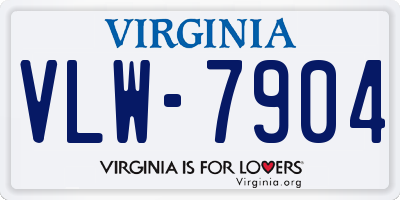 VA license plate VLW7904