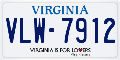 VA license plate VLW7912