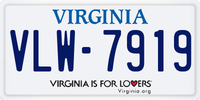 VA license plate VLW7919