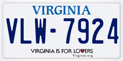 VA license plate VLW7924