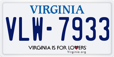 VA license plate VLW7933