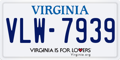 VA license plate VLW7939