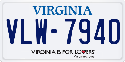 VA license plate VLW7940