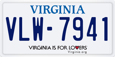 VA license plate VLW7941