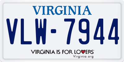 VA license plate VLW7944