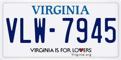 VA license plate VLW7945