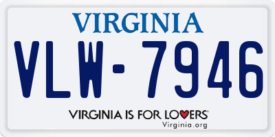 VA license plate VLW7946