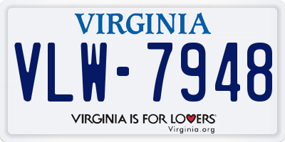 VA license plate VLW7948