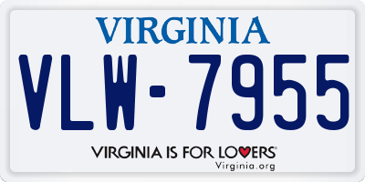 VA license plate VLW7955