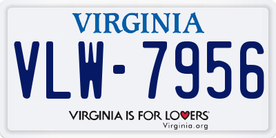 VA license plate VLW7956