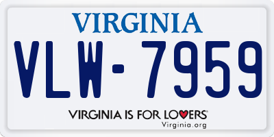 VA license plate VLW7959