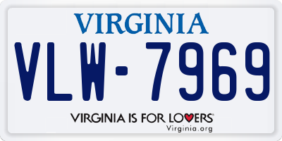 VA license plate VLW7969