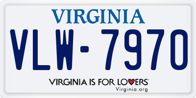 VA license plate VLW7970