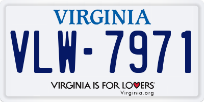 VA license plate VLW7971