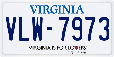 VA license plate VLW7973